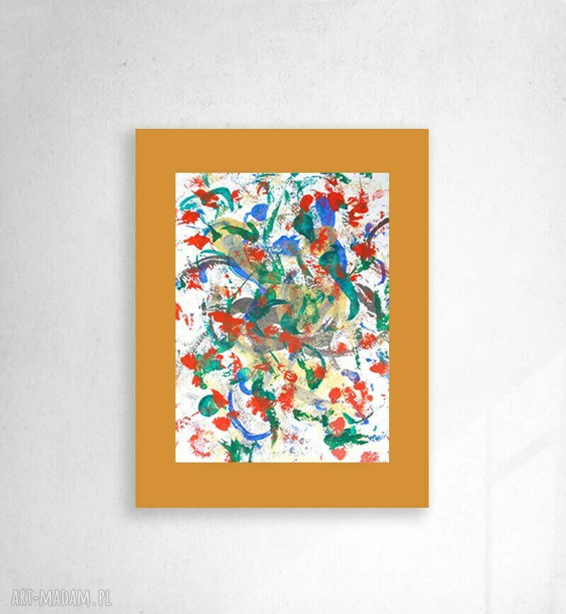 Abstrakcyjna grafika 30x40 cm - nowoczesna kolorowa dekoracja do wnętrz