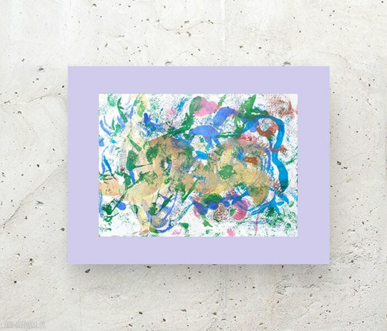 Abstrakcyjna grafika na ścianę 30x40 cm - kolorowa dekoracja w stylu loft i minimalizm