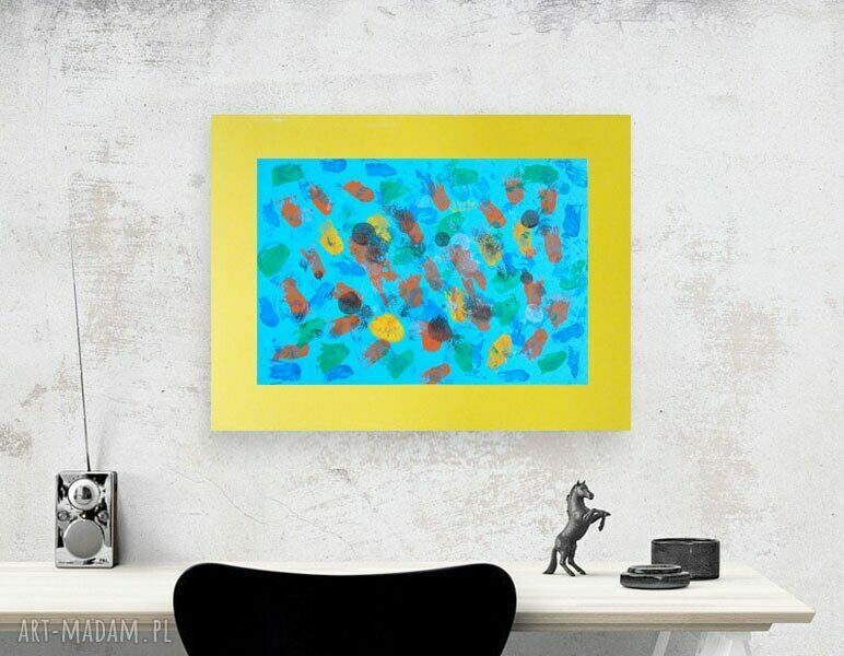 Ręcznie malowana abstrakcja 30x40 cm - nowoczesna dekoracja na ścianę do holu