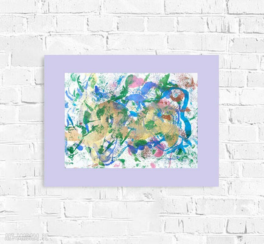 Abstrakcyjna grafika na ścianę 30x40 cm - kolorowa dekoracja w stylu loft i minimalizm
