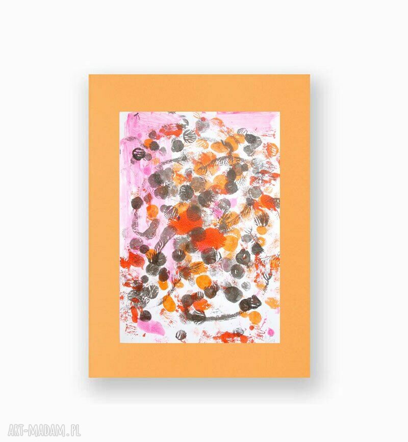 Abstrakcyjna grafika w ciepłych kolorach do loftu 30x40 cm