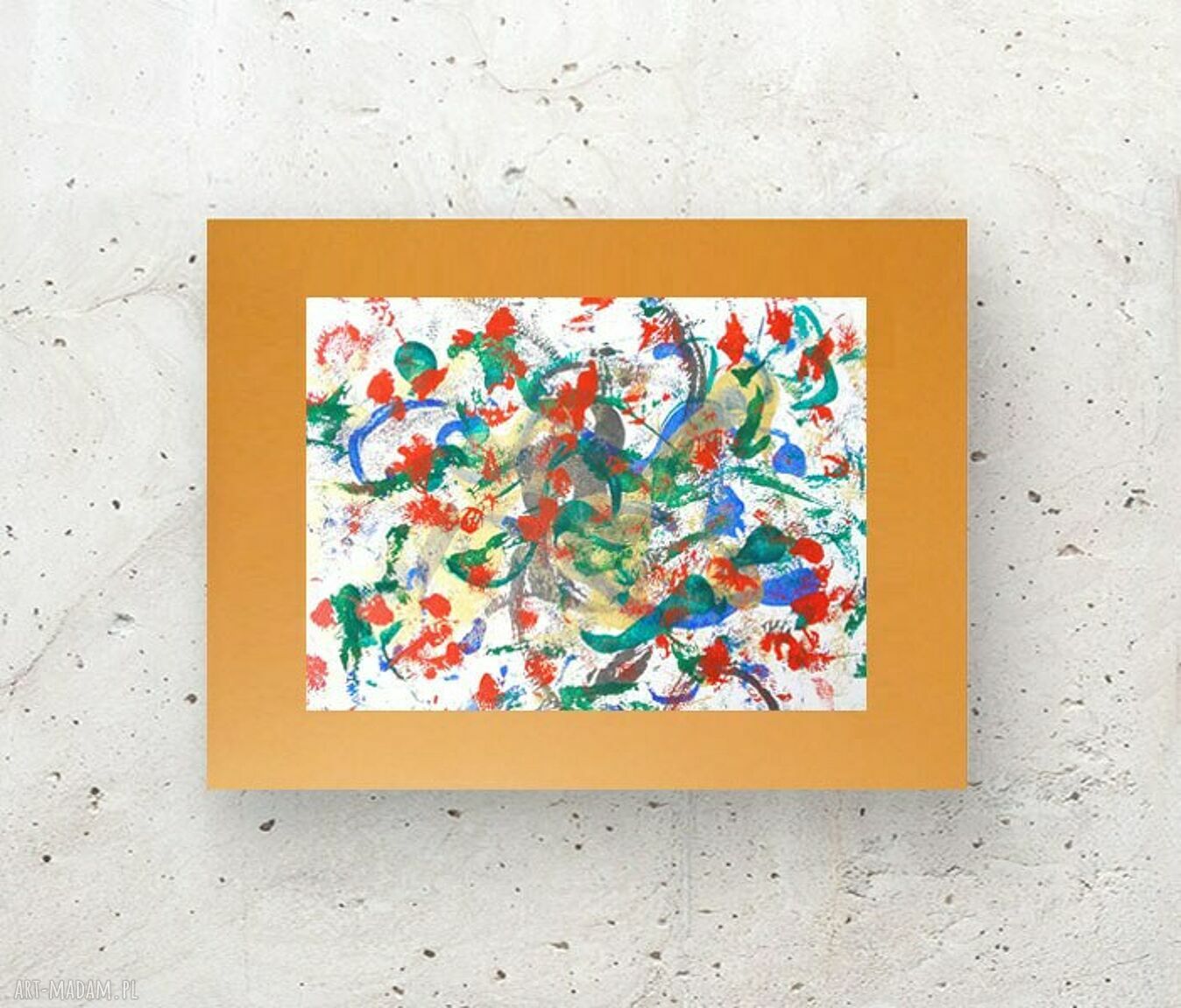 Abstrakcyjna grafika 30x40 cm - nowoczesna kolorowa dekoracja do wnętrz