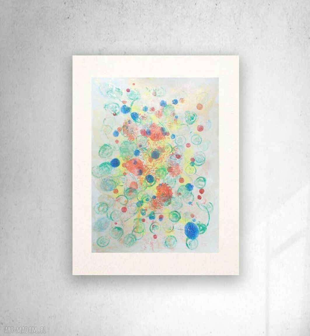 Nowoczesna abstrakcyjna grafika do domu 30x40 cm - ręcznie malowany obraz do loftu