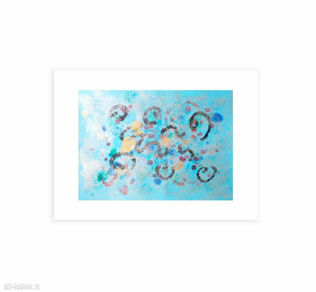 Niebieska abstrakcja 30x40 cm - minimalizm i loft na Twojej ścianie