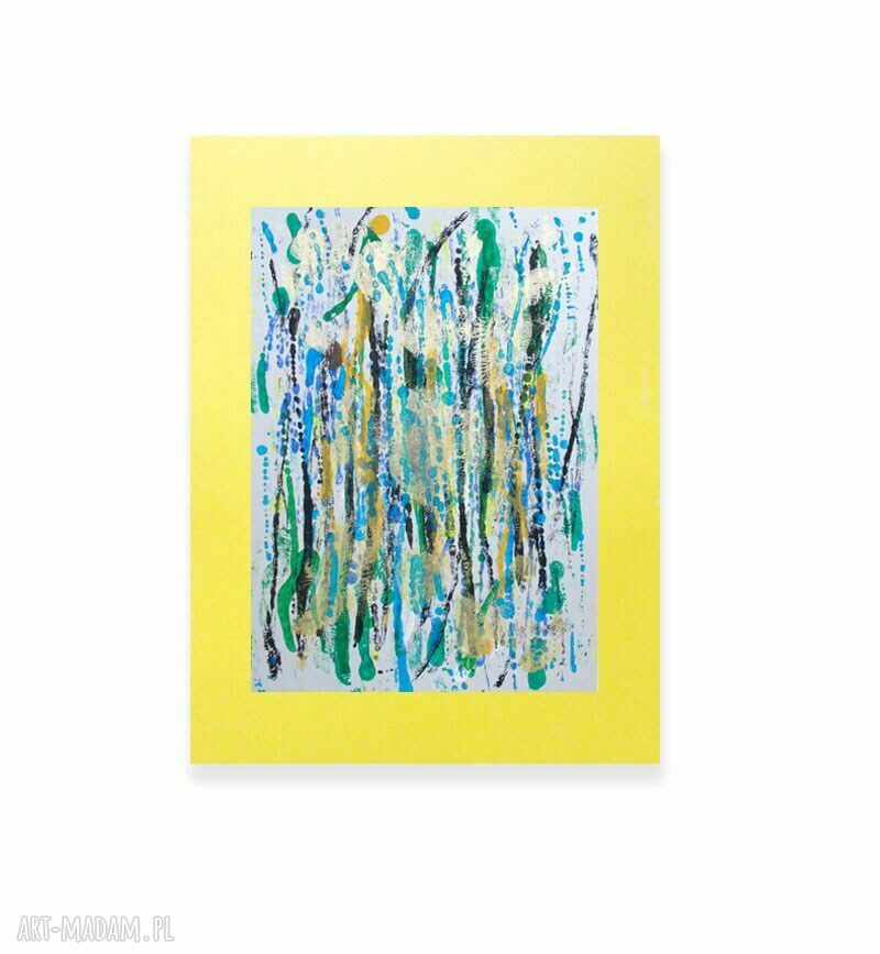 Minimalistyczna abstrakcyjna grafika 30x40 cm - ręcznie malowana