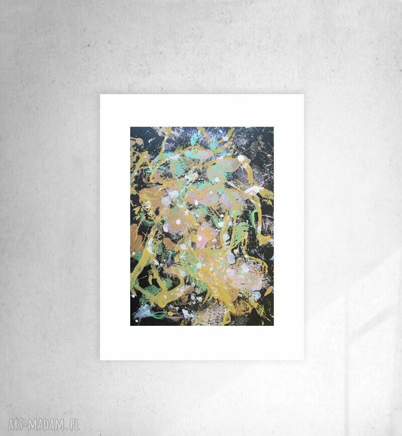 Abstrakcyjna grafika do domu 30 x 40 cm - nowoczesny obrazek malowany ręcznie