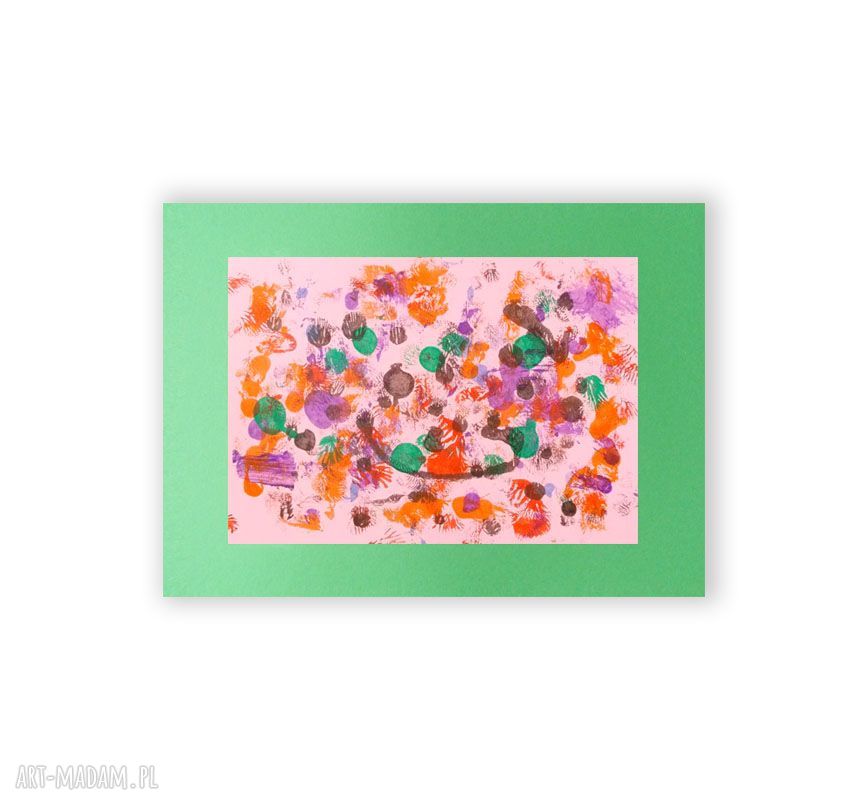 Abstrakcyjna grafika malowana ręcznie 30x40 cm do jadalni - nowoczesna dekoracja bez ramy