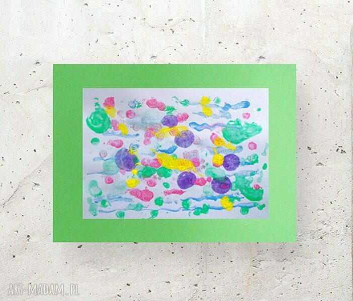 Kolorowa abstrakcja 30x40 - ręcznie malowana grafika na ścianę