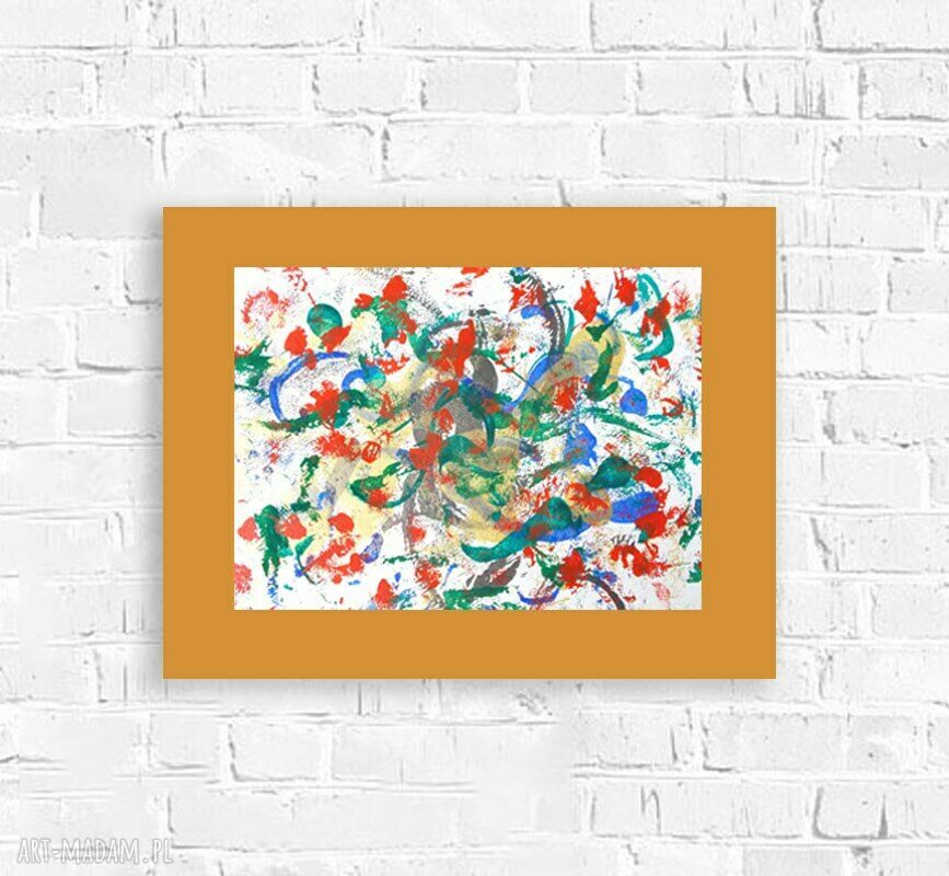 Abstrakcyjna grafika 30x40 cm - nowoczesna kolorowa dekoracja do wnętrz