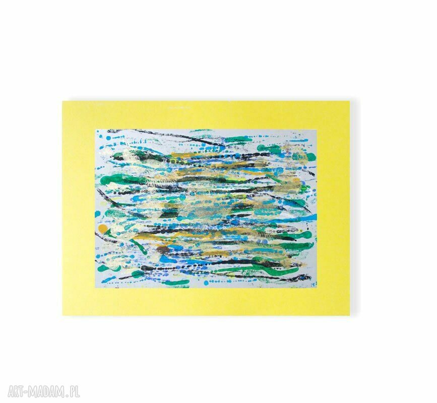 Minimalistyczna abstrakcyjna grafika 30x40 cm - ręcznie malowana
