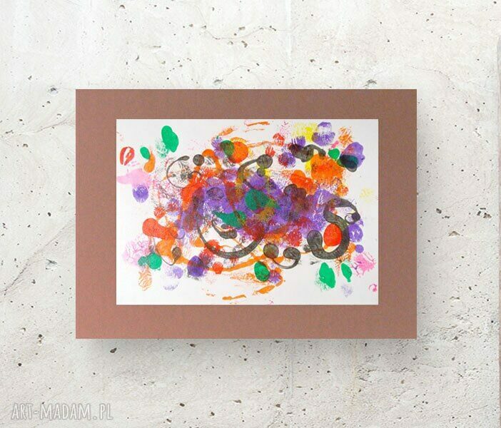 Abstrakcyjna grafika boho 30x40 cm do salonu i loftu