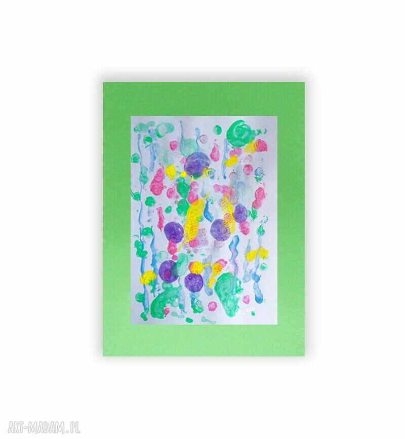 Kolorowa abstrakcja 30x40 - ręcznie malowana grafika na ścianę
