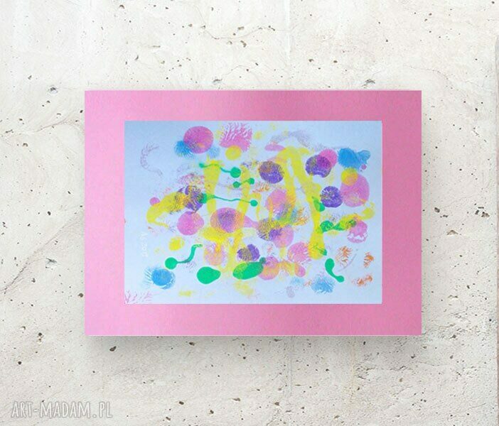 Abstrakcyjna grafika 30x40 cm - malowana ręcznie nowoczesna dekoracja na ścianę