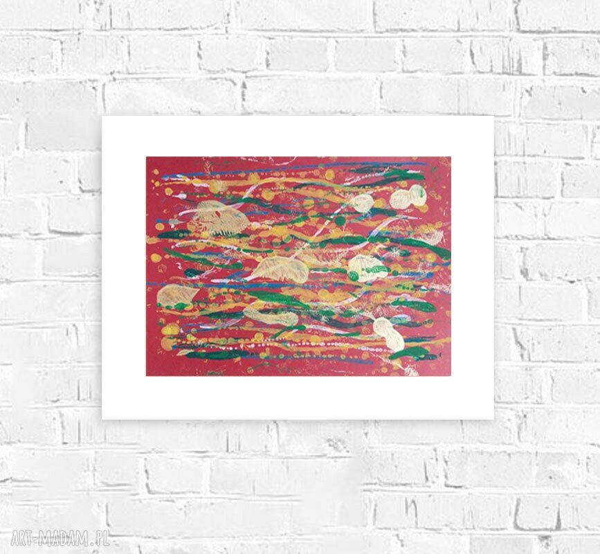 Oryginalna abstrakcja na ścianę 30x40 cm - ręcznie malowana grafika do sypialni i salonu