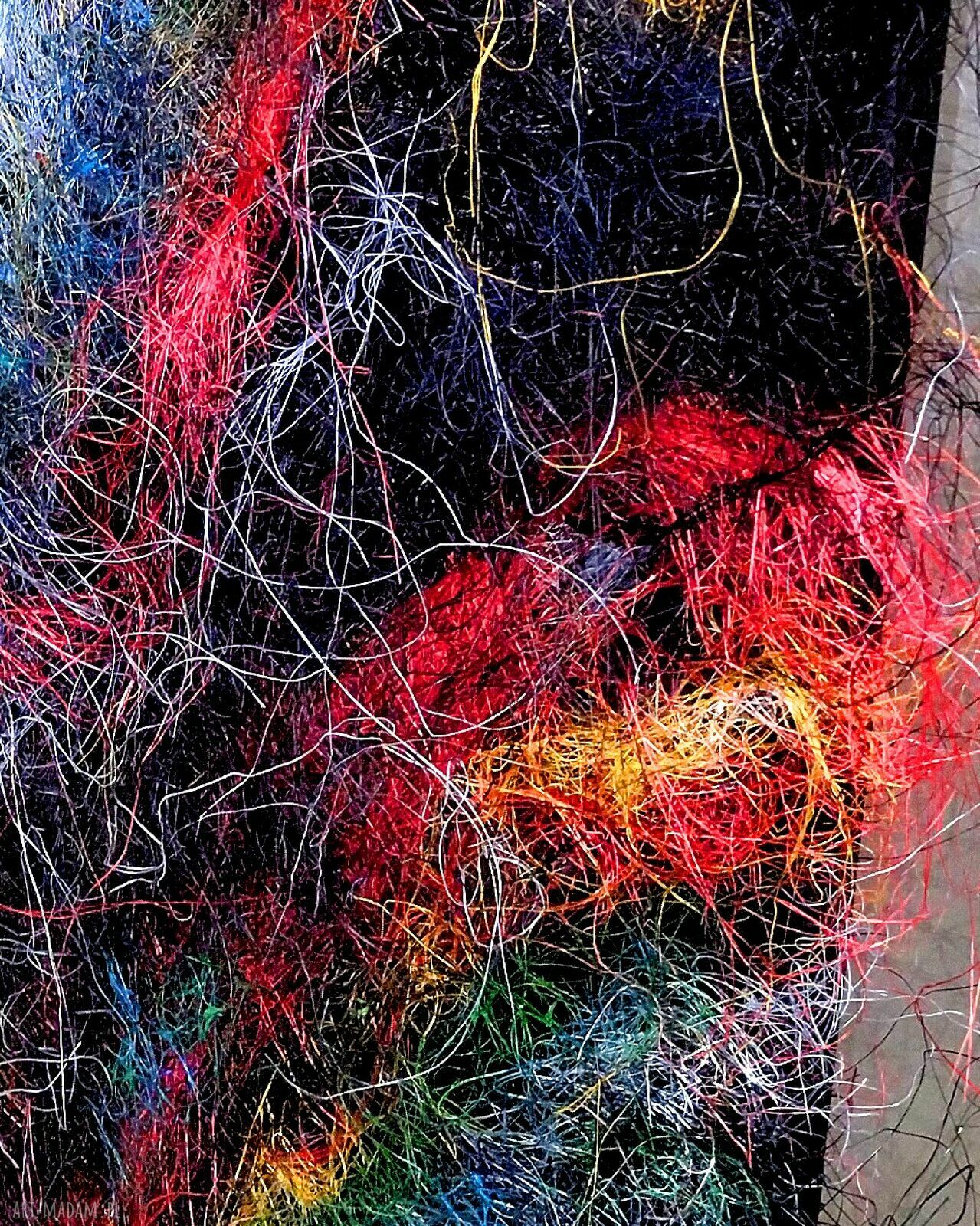 Abstrakcyjna Twarz z Włókien - obraz fiberart 70 x 100 cm
