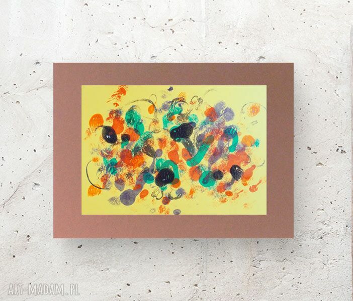 Abstrakcyjna grafika malowana ręcznie 30x40 - nowoczesna dekoracja do loftu