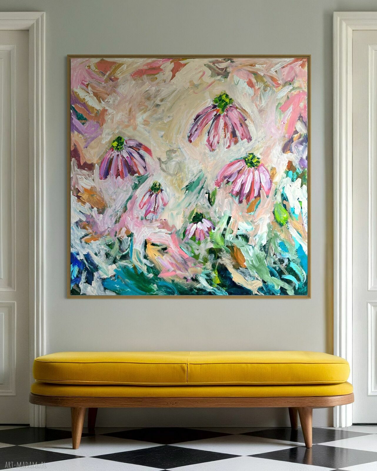 Obraz abstrakcyjny 100x100 cm do salonu by Ferens