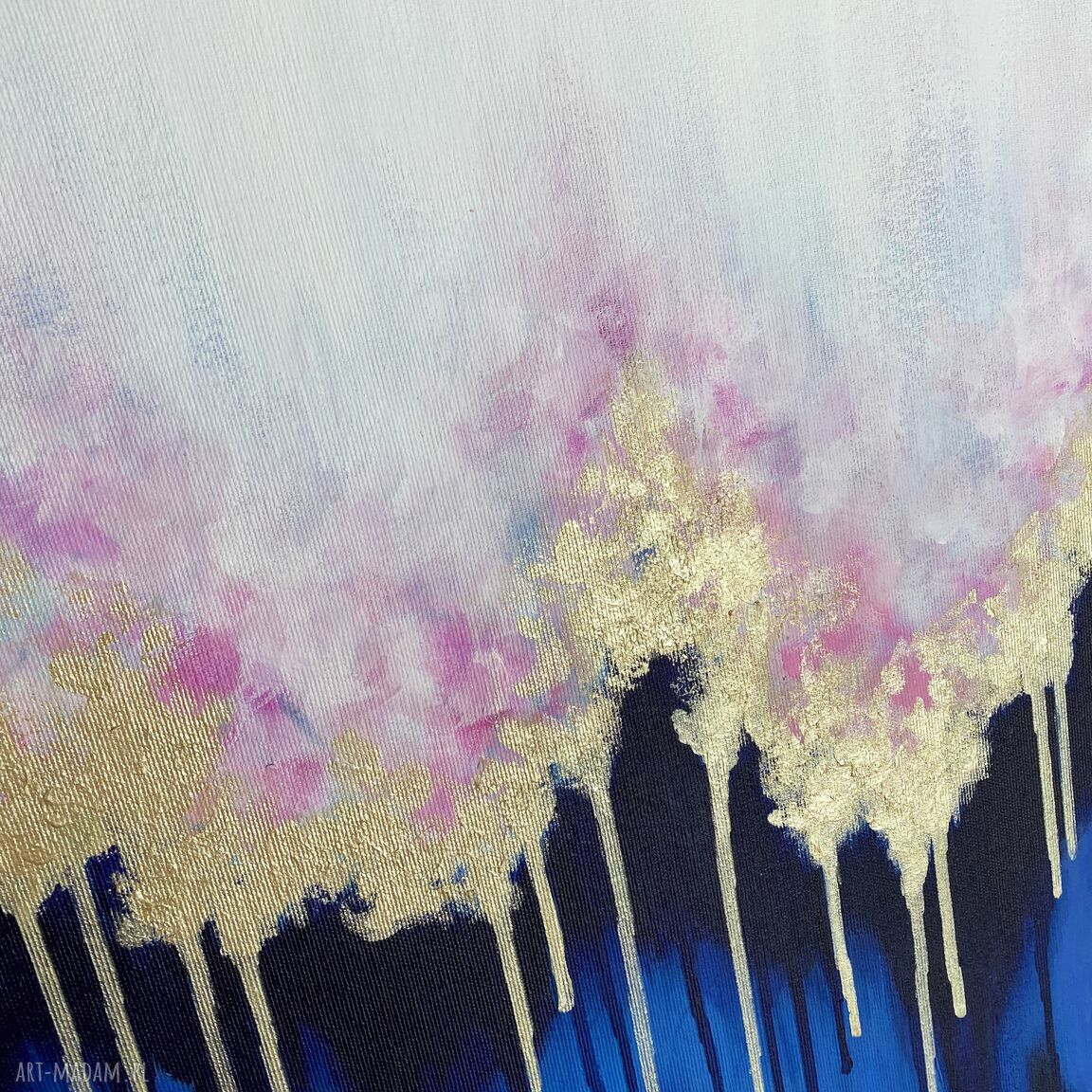 Enchanted II - abstrakcyjny obraz ręcznie malowany 60x60 cm