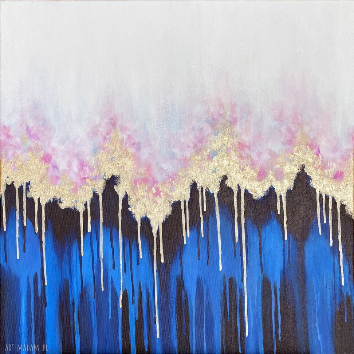 Enchanted II - abstrakcyjny obraz ręcznie malowany 60x60 cm