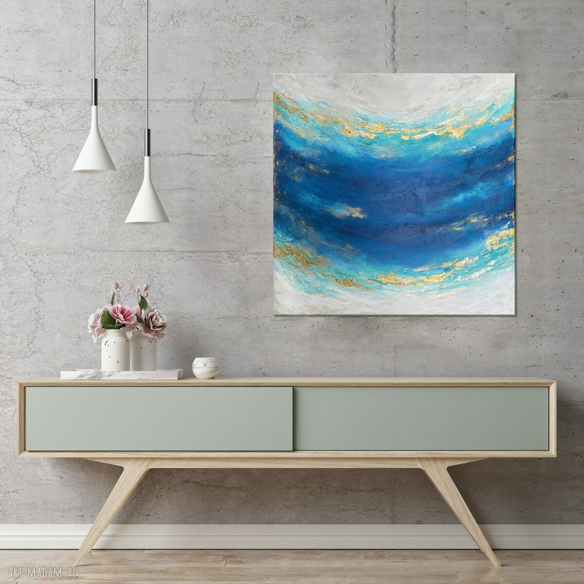 Abstrakcyjny obraz ze strukturą Maldives II 50x50 cm