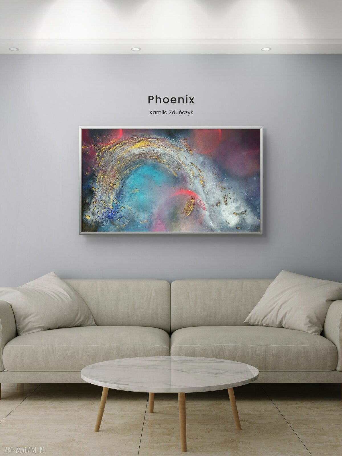 Obraz abstrakcyjny Phoenix - kosmiczna dekoracja ścienna 110x70 cm