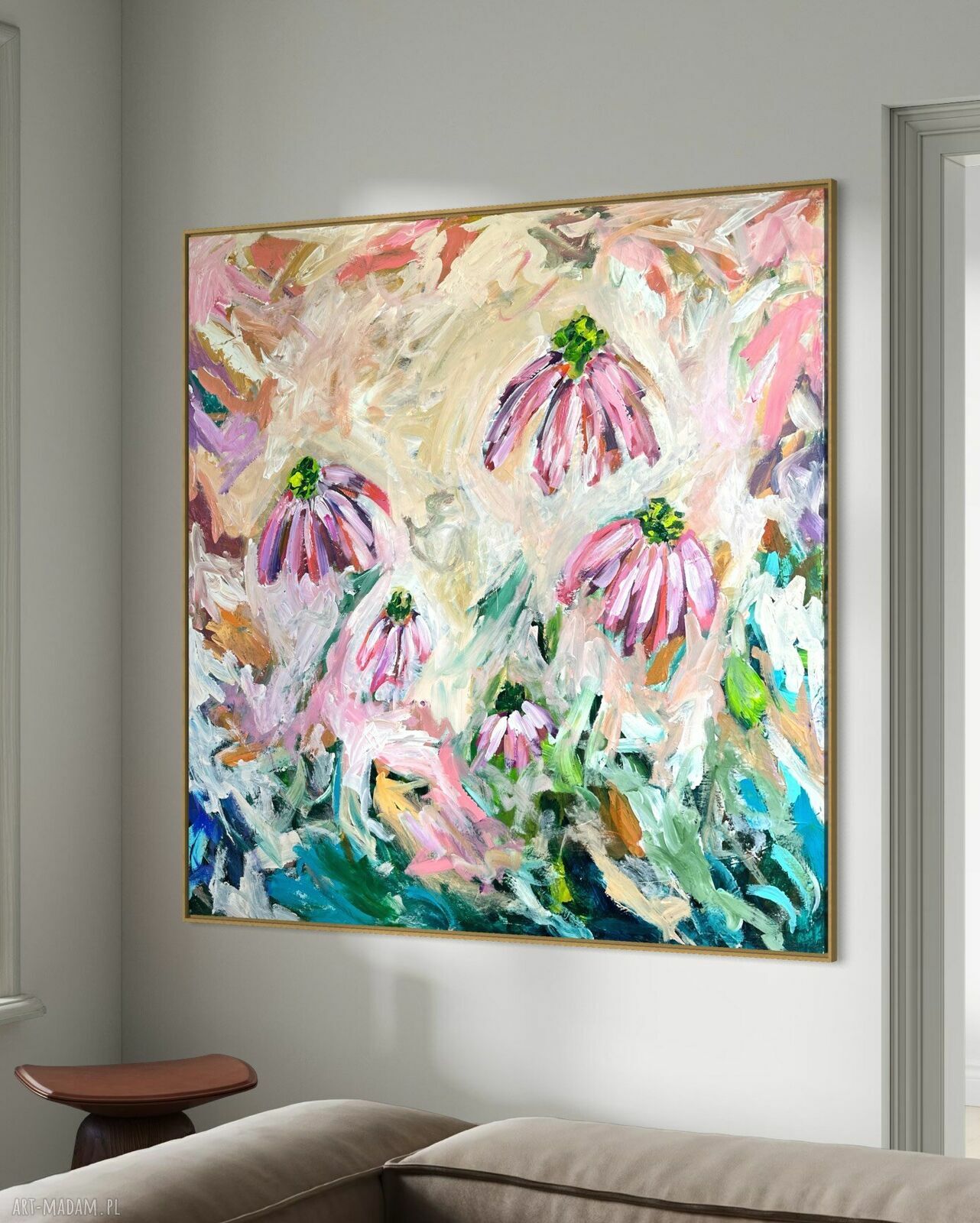Obraz abstrakcyjny 100x100 cm do salonu by Ferens