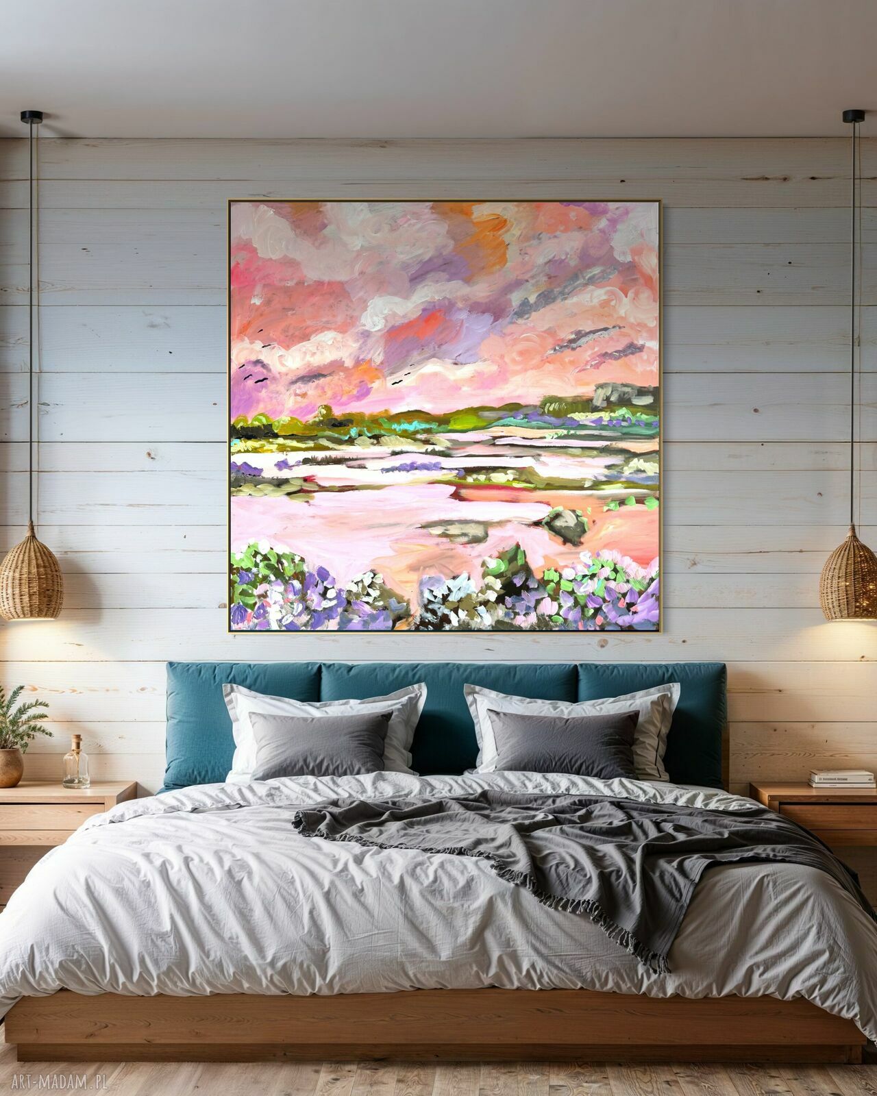 Obraz abstrakcyjny malowany 100x100 cm