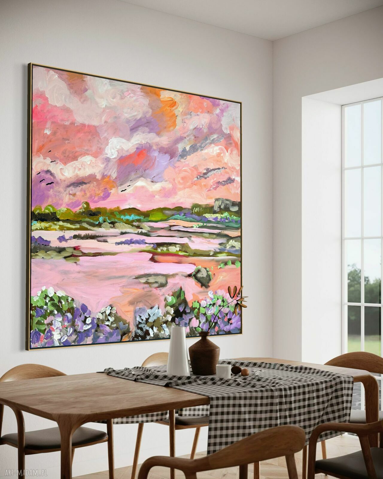 Obraz abstrakcyjny malowany 100x100 cm