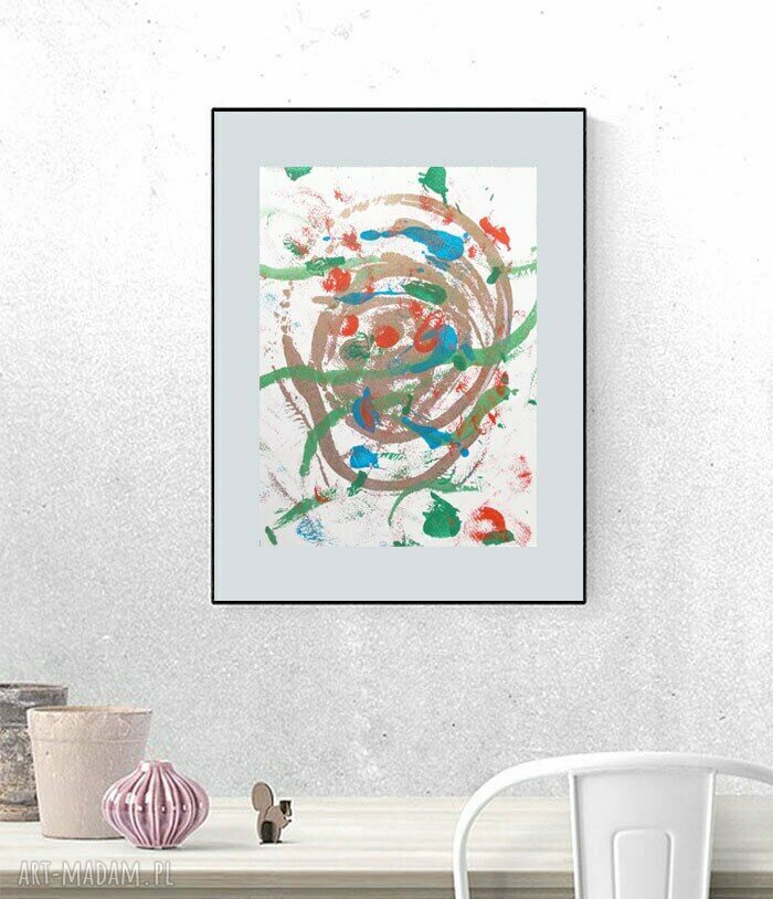 Abstrakcyjny obrazek 30x40 cm - minimalistyczna grafika do loftu