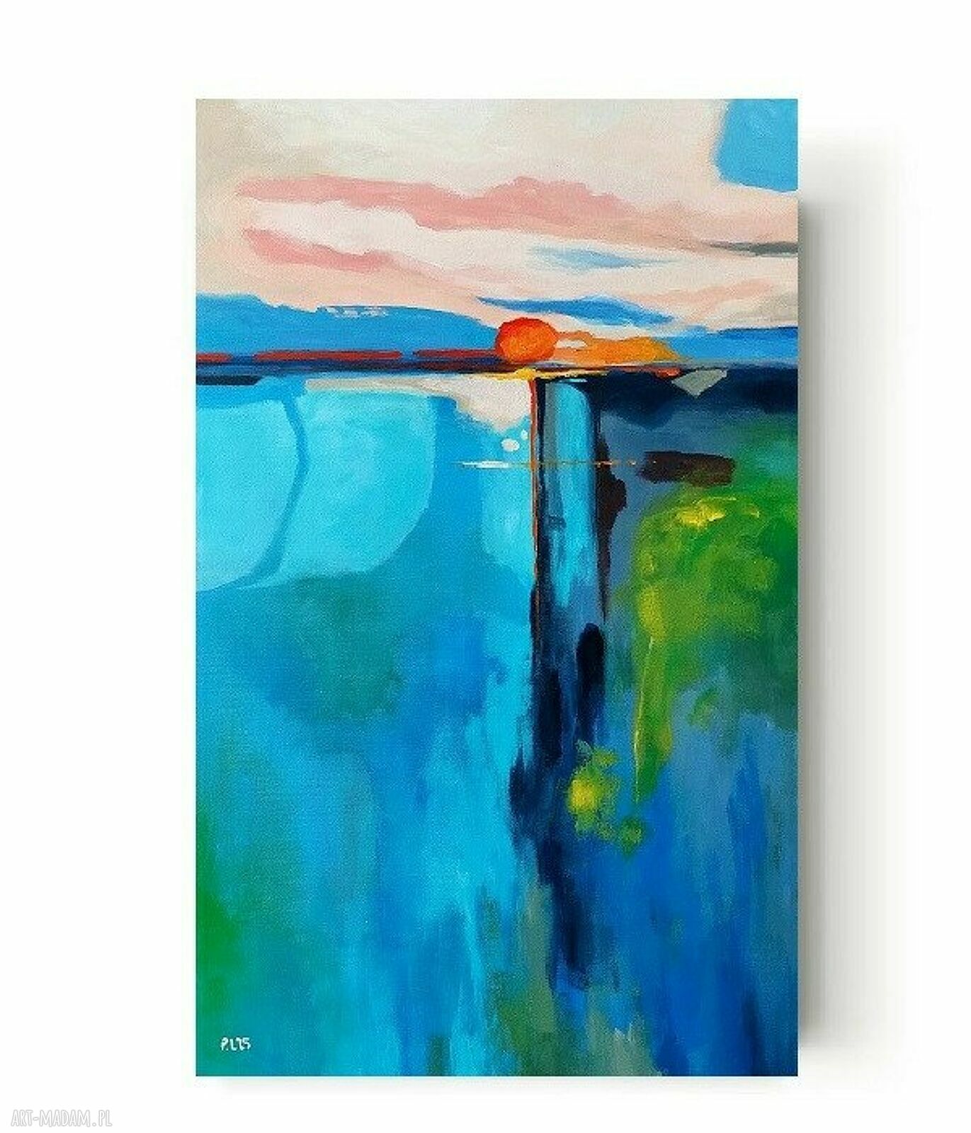 Pejzaż abstrakcyjny - ręcznie malowany obraz akrylowy 80x50 cm Paulina Lebida