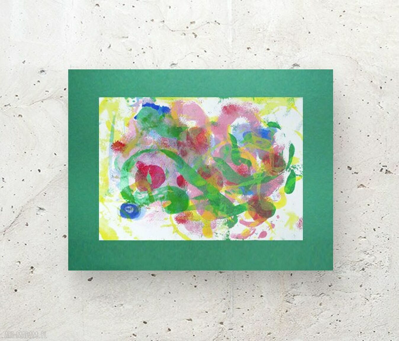 Abstrakcyjny rysunek i kolorowa grafika do salonu - nowoczesna dekoracja ścienna 30x40 cm