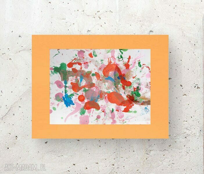Abstrakcyjny rysunek 30x40 w stylu boho - lekko metaliczny, ręcznie malowany