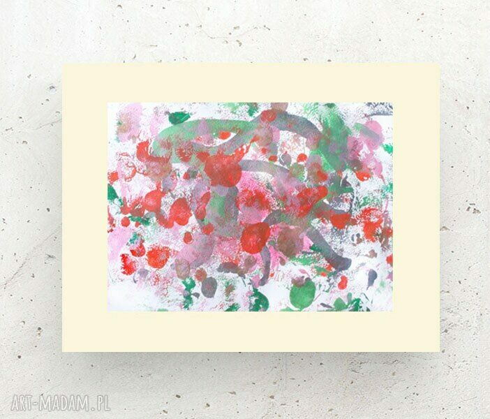 Abstrakcyjny rysunek 30x40 - nowoczesny boho obrazek na ścianę (lekko metaliczny)