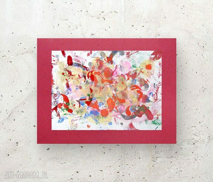 Abstrakcyjny rysunek Annasko 30x40 - energetyczna kolorowa dekoracja na ścianę