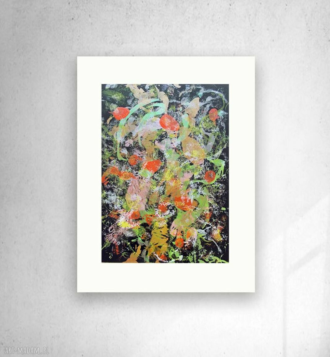 Abstrakcyjny rysunek - ręcznie malowana abstrakcja 30x40 cm
