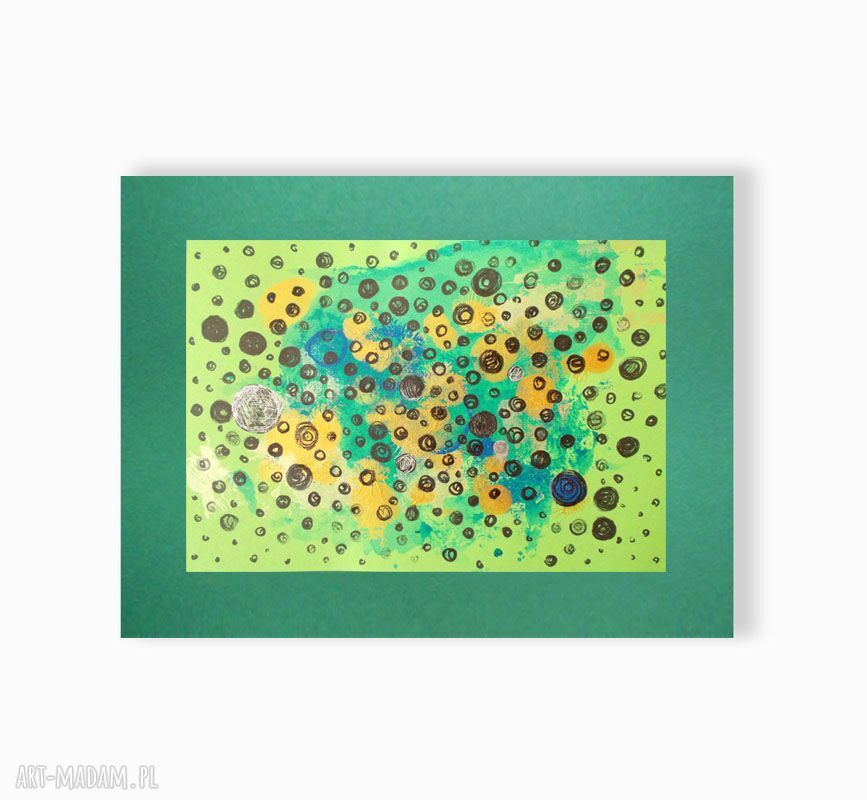 Abstrakcyjna grafika na ścianę 30x40 cm - ręcznie malowana, bez ramy