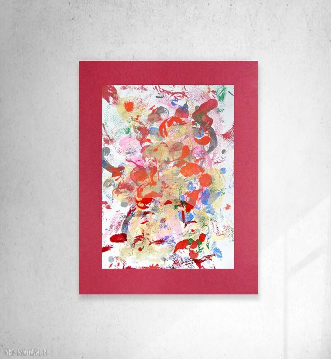 Abstrakcyjny rysunek Annasko 30x40 - energetyczna kolorowa dekoracja na ścianę