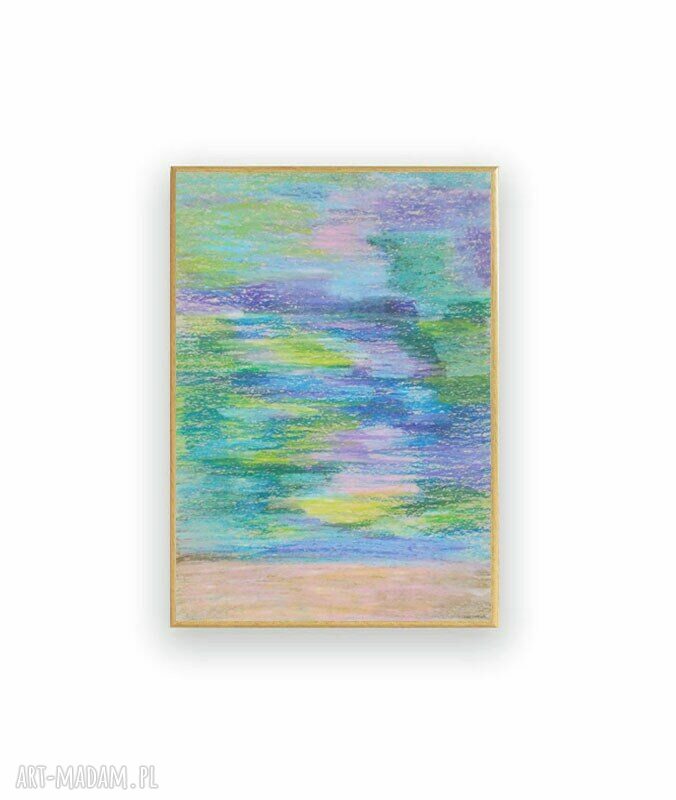 Abstrakcyjny rysunek w ramce - oprawiony szkic pastelowy A4