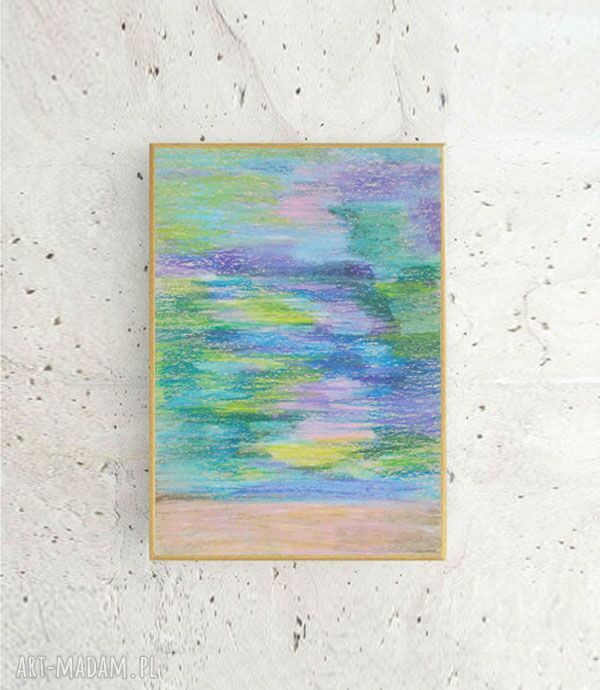 Abstrakcyjny rysunek w ramce - oprawiony szkic pastelowy A4