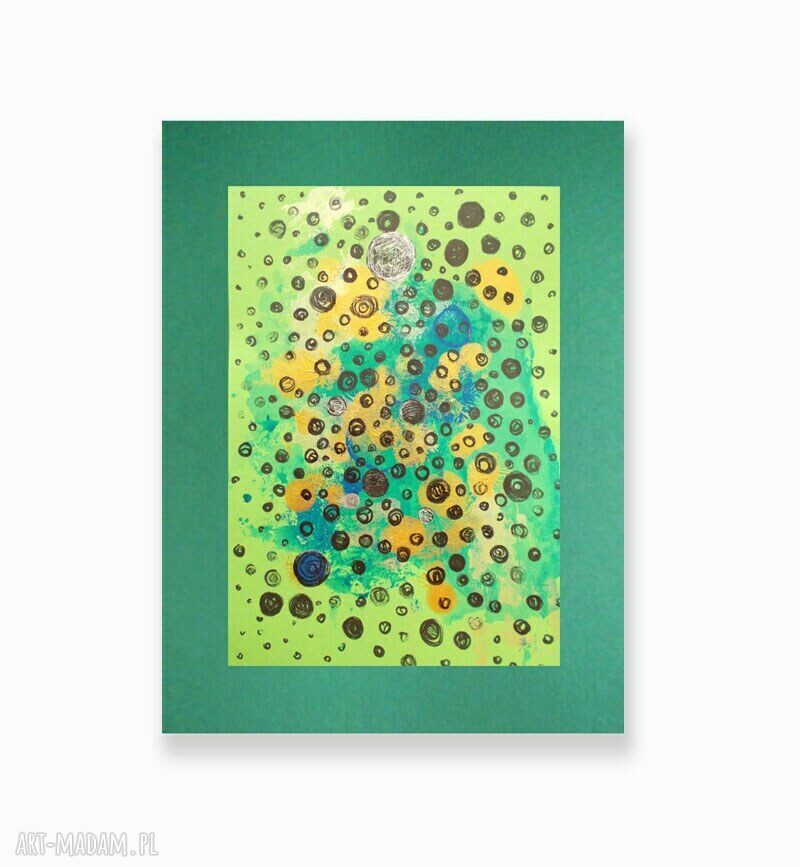 Abstrakcyjna grafika na ścianę 30x40 cm - ręcznie malowana, bez ramy