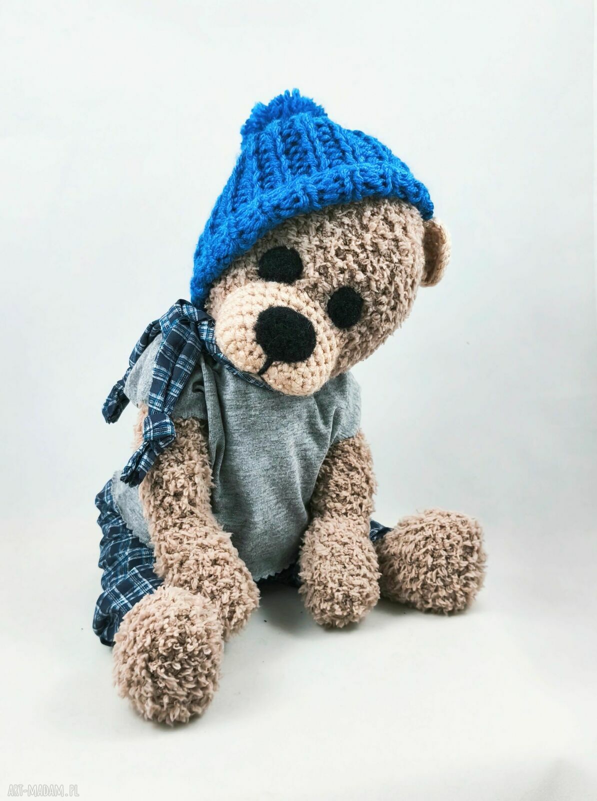 ADAM miś szydełkowy 40 cm - personalizacja na życzenie
