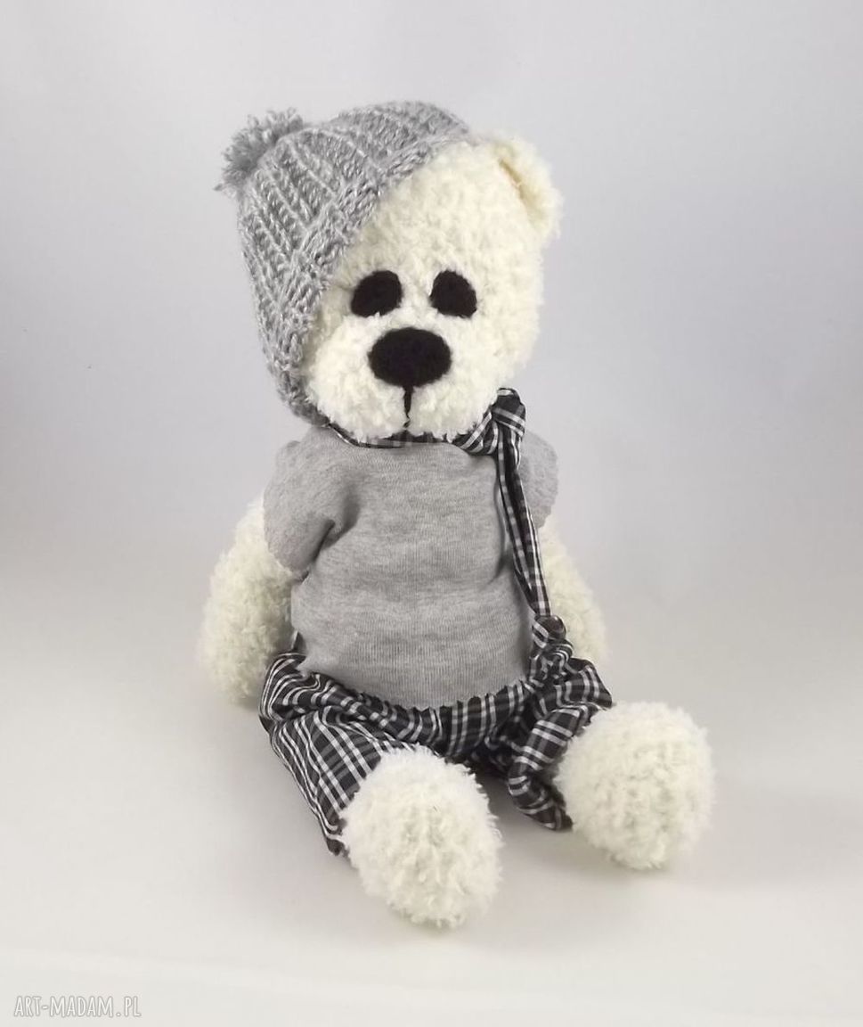 ADAŚ - personalizowany miś na szydełku 35 cm z ruchomymi rączkami i nóżkami