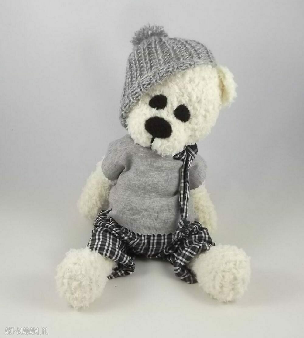 ADAŚ - personalizowany miś na szydełku 35 cm z ruchomymi rączkami i nóżkami
