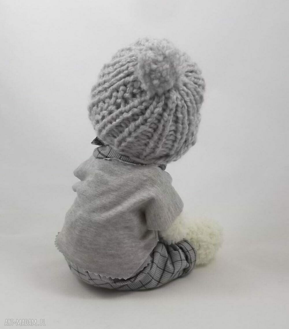 Adaś - miś szydełkowy handmade 36 cm z ruchomymi rączkami i nóżkami