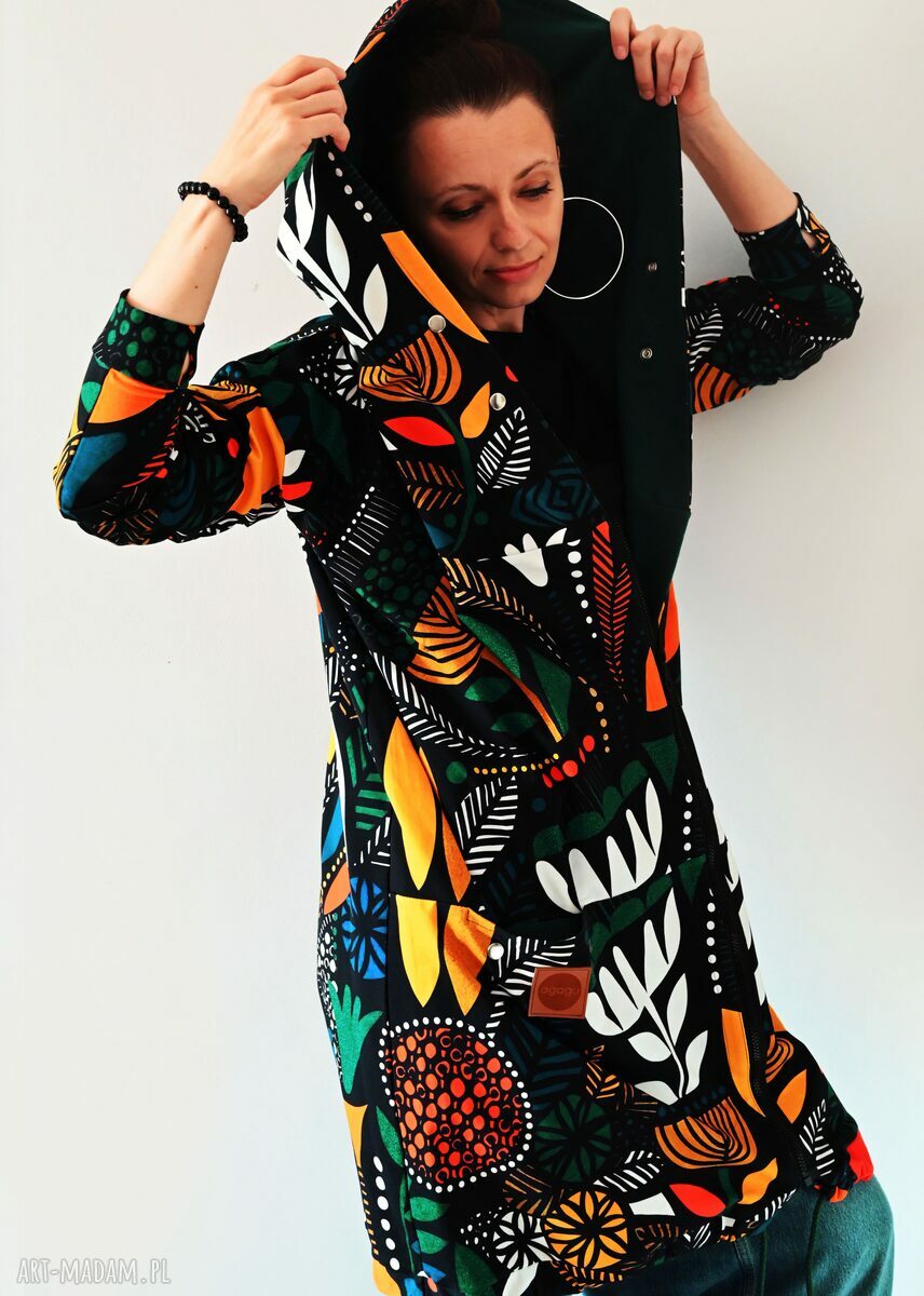 AFRICAN BATIC długa bluza oversize z wzorzystej tkaniny M