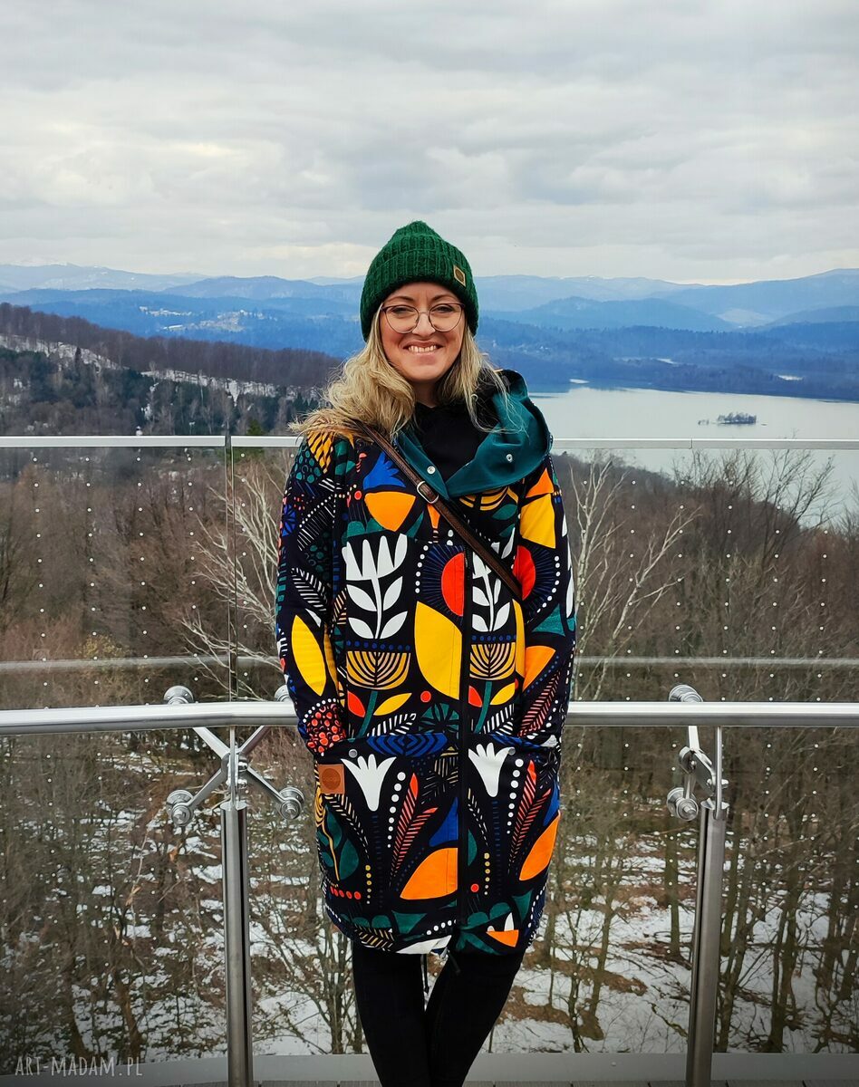 AFRICAN BATIC długa bluza oversize z wzorzystej tkaniny M
