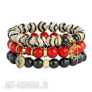 aurora red black & beige