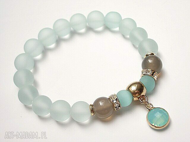 Powder blue vol kwarc agaty uleksyty bransoletka wykonana