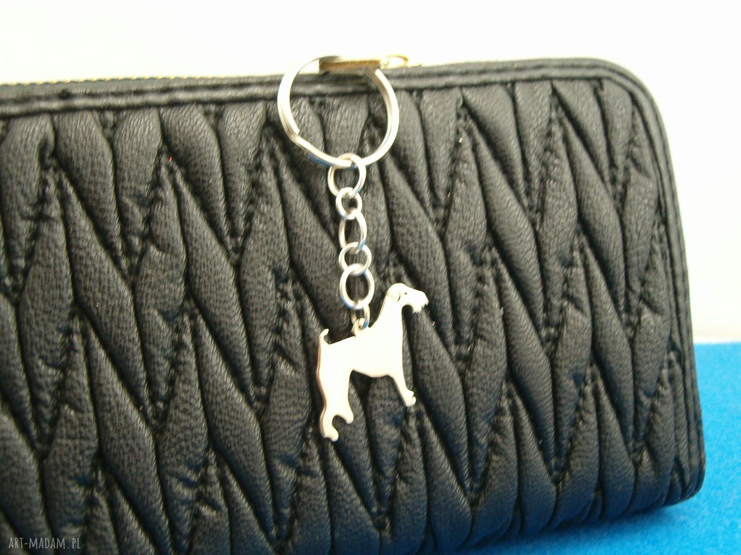 Brelok Airedale Terrier ze srebra 925 (nr 78) - rękodzieło