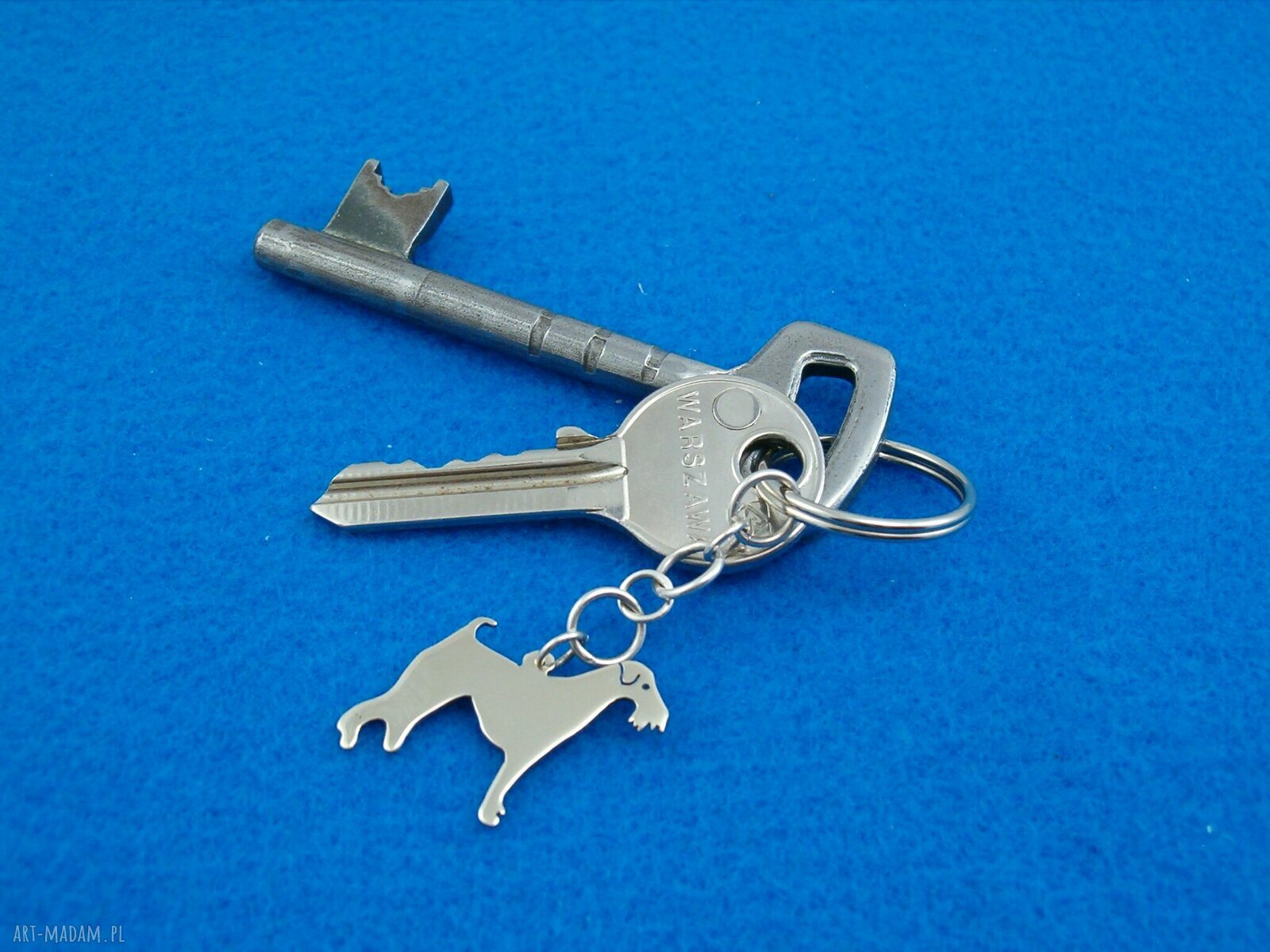 Brelok Airedale Terrier ze srebra 925 (nr 78) - rękodzieło